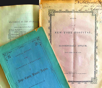 An arrangement of 19th century asylum reports